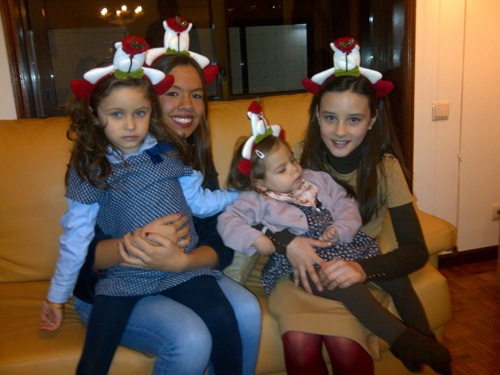 Amelie and her cousins on Christmas Eve